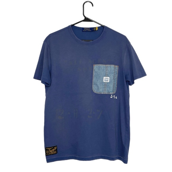 Polo Ralph Lauren Sportsman Military T-Shirt Jean Pocket S - Picture 1 of 9